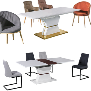 Thanh lịch/sang trọng nối dài 6-12 chỗ ngồi MDF/đá cẩm thạch/Kính phòng ăn Bàn Ghế bộ phòng hội nghị bàn ghế Bộ - Product Image 4