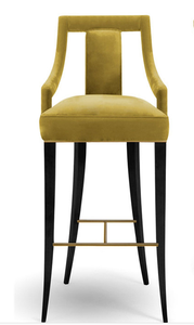 <span class=keywords><strong>Tabouret</strong></span> de bar moderne en <span class=keywords><strong>velours</strong></span> <span class=keywords><strong>vert</strong></span> avec dossier, Home Center - Product Image 3