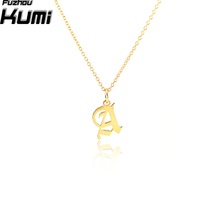 Fabrik niedrigster Aktions preis DIY kunden spezifische handgemachte Alphabet Halskette mit 18 Karat Gold