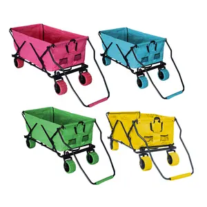 Facile andare commercio all'ingrosso passeggino 4 ruote pieghevole wagon carrello a mano trolley per la spiaggia pesca giardino in multi purpose