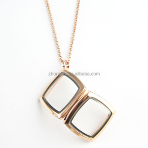 Collana con <span class=keywords><strong>Medaglione</strong></span> in Vetro, Ciondolo <span class=keywords><strong>Medaglione</strong></span> per Matrimonio, Medaglioni Quadrati Galleggianti all'Ingrosso - Product Image 3