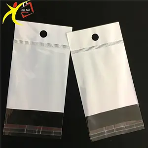 Custom Plastic Bag Packing Self Adhesive Header Plastic Opp White Glossy Bag