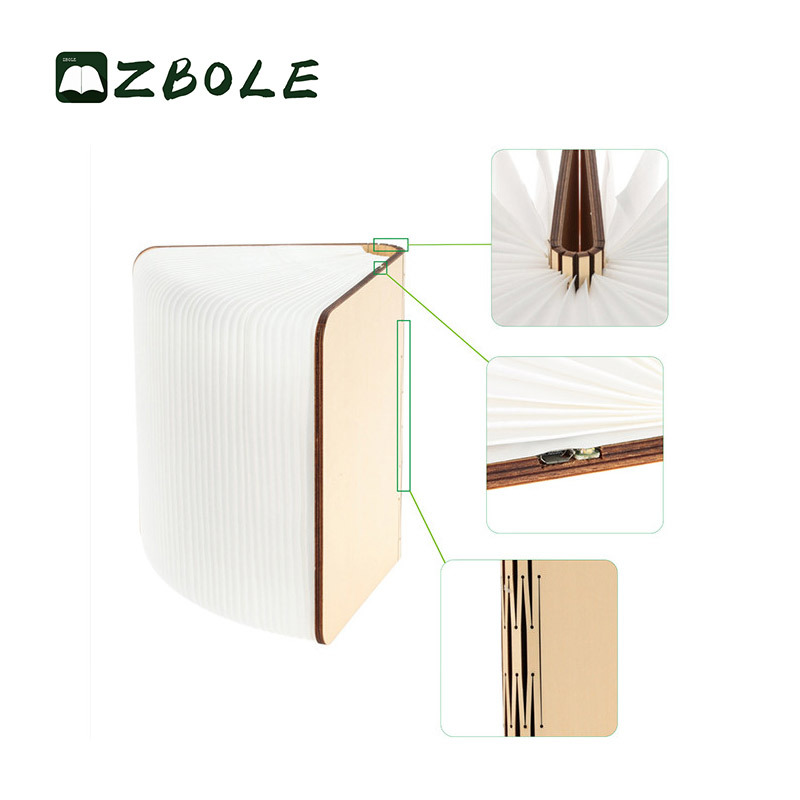 Rechargeable USB Pliant Led Lampes de Table Avec Tyvek Livre Forme