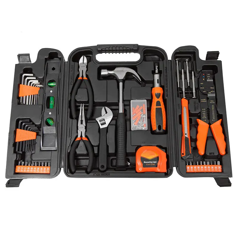 129個Professional Plastic Cases Storage梱包家庭General Household Maintenance Hand Tool Kit DIYツールボックスセット