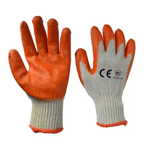 Guante de algodón Industrial para construcción, guantes de seguridad con revestimiento de látex suave, trabajo de fábrica