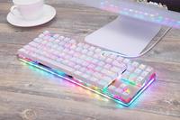 K87S Keyboard Gaming, Papan Ketik Komputer Mekanik 87 Tombol, Keyboard Gaming Rgb Backlit Berkabel