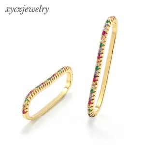 时尚新设计珠宝微型铺面设置颜色CZ环耳环