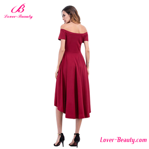 2017 vendita Calda vestito da sera <span class=keywords><strong>rosso</strong></span> <span class=keywords><strong>e</strong></span> <span class=keywords><strong>nero</strong></span> allentato irregolare - Product Image 3