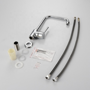 Grifo de cocina mezclador frío y caliente de cuello Wan de latón de un solo mango con acabado cromado moderno comercial <span class=keywords><strong>griferia</strong></span> de cocina - Product Image 4