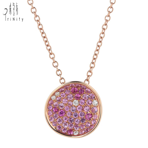 สร้อยคอเพชรทรงกลมสีธรรมชาติ18K สำหรับผู้หญิงน้ำหนัก5.5GM งดงามน้ำหนัก18K ขายดี - Product Image 1