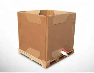 1000l Foldable Square Cardboard Paper IBC Flexitank Container With Liner Bag For Palm Oil Liquid Transport