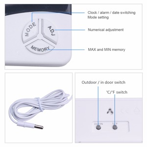 Trong nhà ngoài trời kỹ thuật số dẫn nhiệt kế & ẩm kế độ ẩm nhiệt độ - Product Image 6