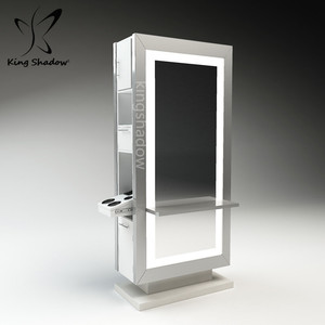 Équipement de salon de coiffure, mobilier de coiffure, stations de barbier, miroir de coiffage, station de miroir de salon avec lumière LED, gain de place - Product Image 1