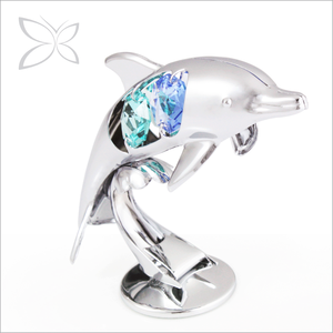 Figura de Delfín de Cristal Cromado Impresa con Láser al por Mayor de Crystocraft, Decorada con Cristales de Corte Brillante, Decoración para el Hogar - Product Image 2