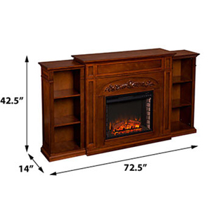 <span class=keywords><strong>Chimenea</strong></span> Eléctrica Grande con <span class=keywords><strong>Calefactor</strong></span>, para <span class=keywords><strong>Chimenea</strong></span>, Acabado en Nogal Pulido - Product Image 5
