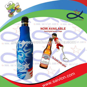 2014 Hot sale neoprene beer koozie with Suarez opener - Product Image 1