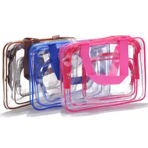 Mode transparent make-up tasche pvc waschen tasche kosmetik tasche 3 sets