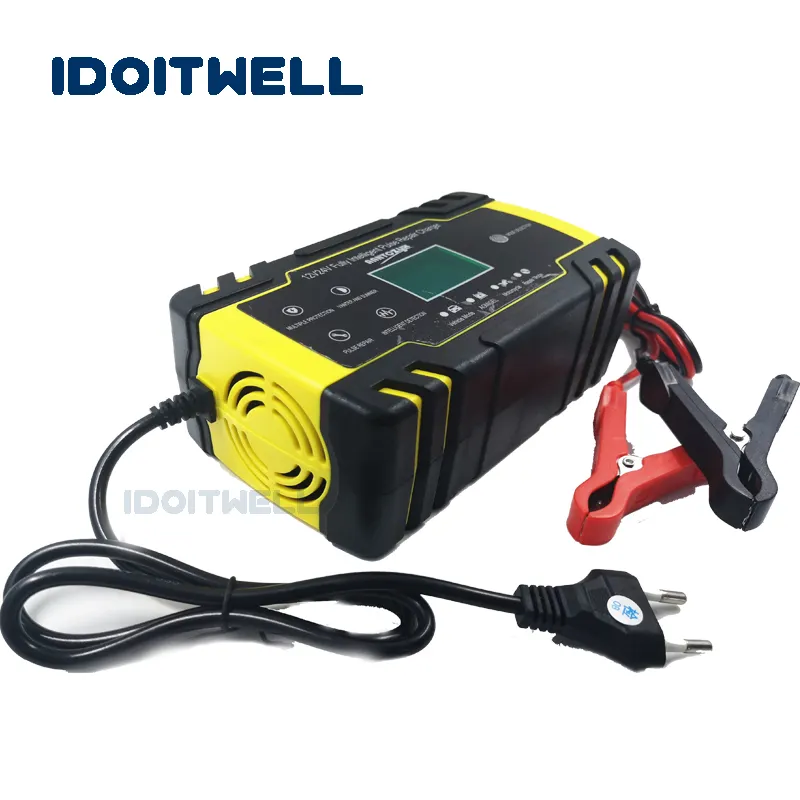 12v 24v Automatic Car Battery Charger AGM GEL WET fast charger 12V 8A 24V 4A Intelligent Pulse Repair lead acid battery charger