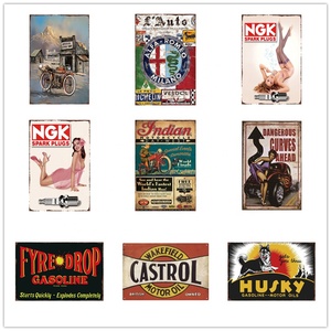 Wholesale Blechschild Metal Retro Cars Motorcycles Garage Decorative Signs Custom Vintage Metal Signs Advertising Cars Tin Signs - Product Image 2