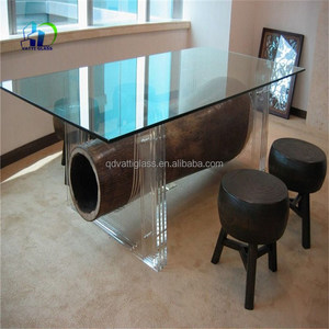 Tempered <strong>Glass</strong> Dining <strong>Table</strong>/toughened <strong>Glass</strong> Tea <strong>Table</strong> Design/crashed <strong>Glass</strong> <strong>Coffee</strong> <strong>Table</strong> - Product Image 2