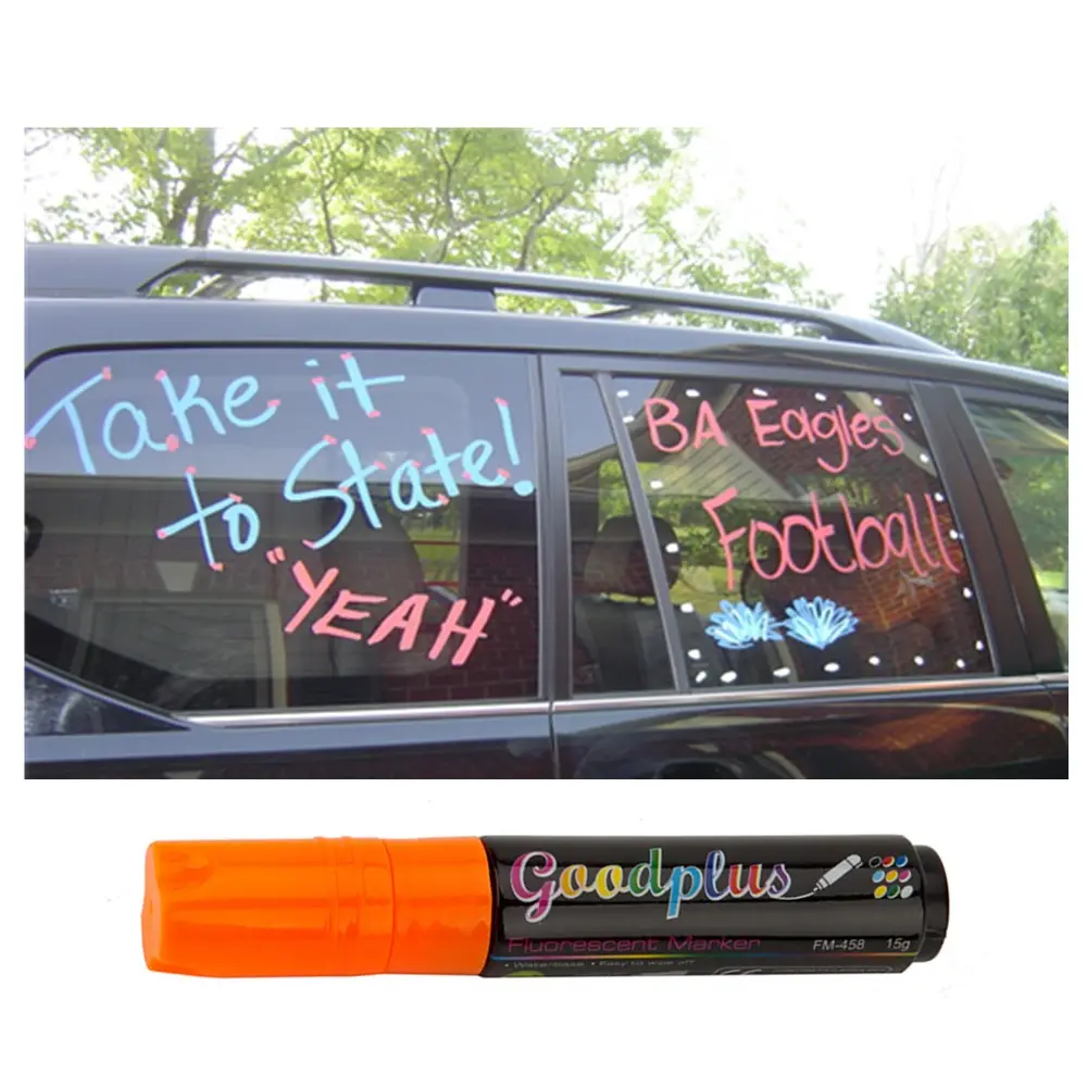Groothandel Wasbare GROEN/ROOD/ROZE/GEEL/WIT/ORANJE/BLAUW/PAARS Window Marker Auto glas Krijt Marker Pennen