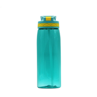 Bouteille d'eau en plastique transparente de haute qualité de 750 ml avec dégradé de couleurs, bouteille d'eau en Tritan PP avec échelle graduée