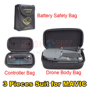 Drone Corps Sac Télécommande Sac LiPo Sécurité de La Batterie Sac Protection Combo Trois Pièces Costume pour <span class=keywords><strong>DJI</strong></span> Mavic <span class=keywords><strong>Pro</strong></span> - Product Image 1