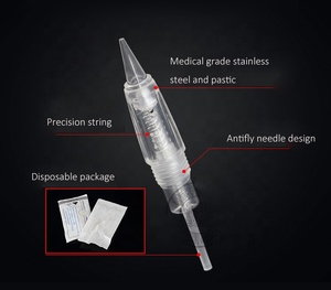 Aiguilles à broder jetables professionnelles en acier inoxydable de qualité médicale cône de 0.35mm pour aiguille de cartouche de maquillage permanente - Product Image 5