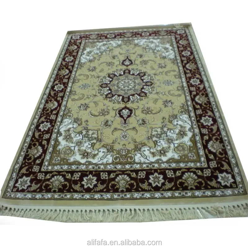 Wilton machine made artificial silk persian carpet