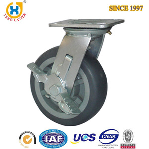 China-Fabrik OEM Schwerlast Industrie-Rolle-PU-Rolle 8 Zoll feste Rolle Trolley-Rad - Product Image 6