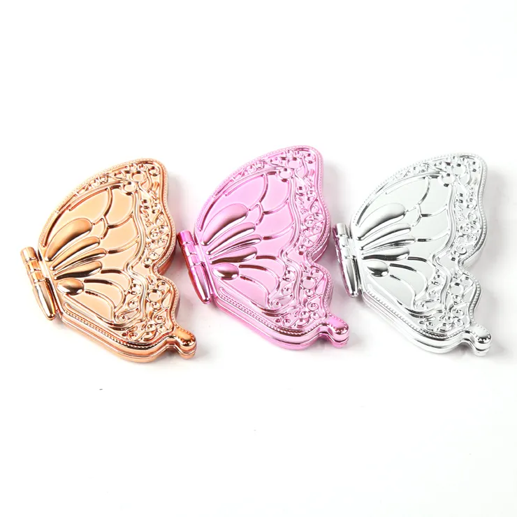 ABS Plastic Spray Painting Butterfly Shape Compact cosmetic Mirror