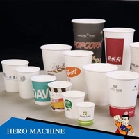 Héroe de la marca Semi automático Corea haciendo Alemania Woosung fabricante plenamente de alta velocidad doble pared taza de papel máquina de impresión de pantalla