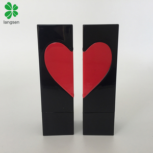 Beauty Plastic square Red Heart Lipstick <strong>Tubes</strong>, BPA Free Lipstick Containers, love Heart Lipstick <strong>Tube</strong> - Product Image 2