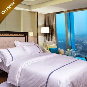 Alibaba cina 300 Thread Count 60*40 s cotton hotel bedding duvet cover set dubai bed cover set