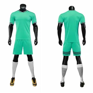 핫 세일 패션 빠른 건조 폴리 에스터 녹색 축구 유니폼 맞춤형 패턴