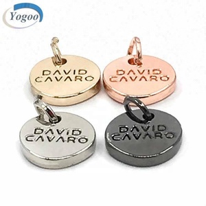 Custom <strong>Engraved</strong> Rose Gold Alloy Jewelry Metal Logo <strong>Charms</strong> Tags <strong>With</strong> <strong>Lobster</strong> <strong>Clasp</strong>