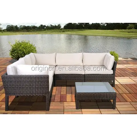 Bulk Sale modern latest designed rattan sectional corner sofa set outdoor furniture garden