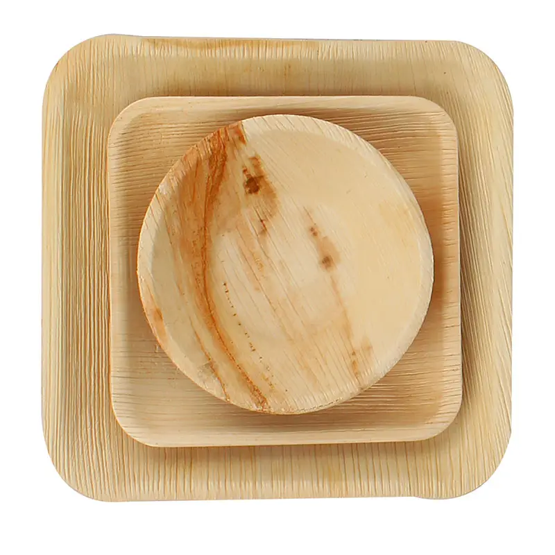 Экологически чистые биоразлагаемые бамбуковые одноразовые тарелки оптом и по низкой цене одноразовые тарелки с пальмовыми листьями