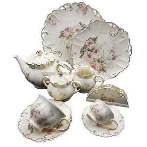 Royal Porcelain Tea Set для Sale, Embossed German Design, Modern Fine, 24Pcs