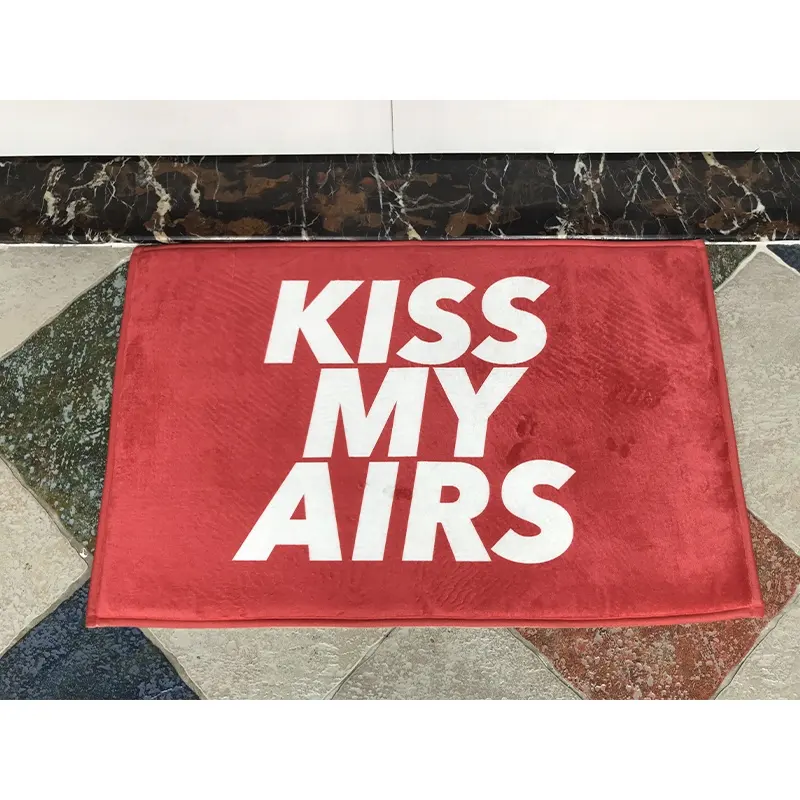 Hohe Qualität Anti-slip Bad Boden Matten Außerhalb Boden Schutz Eingang Kiss My Airs 40*60cm Korallen fleece Boden Matte