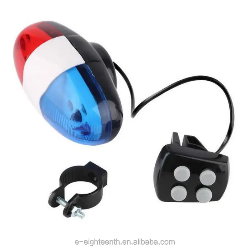 2021 New Cycling Bike Super loud Bicycle 6 LED Electronic Horn Bell Siren 4 Sounds electric horn sound pressure horn sound