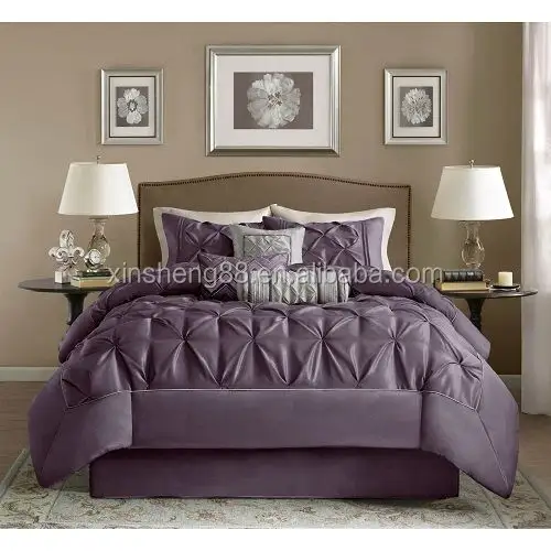 7 piece comforter set elegant tufted pinch pleat bedding queen size