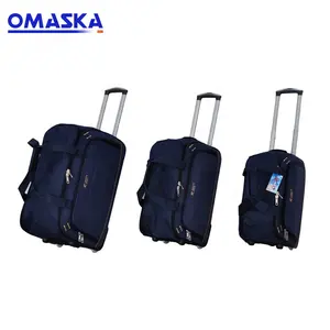 2019 China factory price 3pcs set polyester travel time duffel wholesale trolley bag