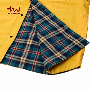 Factory OEM abbigliamento da <span class=keywords><strong>uomo</strong></span> AB due su entrambi i lati indossano <span class=keywords><strong>camicia</strong></span> <span class=keywords><strong>a</strong></span> <span class=keywords><strong>quadri</strong></span> <span class=keywords><strong>a</strong></span> maniche lunghe reversibile con bottoni personalizzati sulle vendite calde - Product Image 4