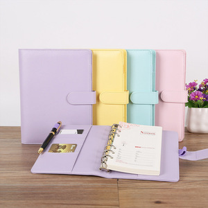 Colorido rosa azul roxo amarelo anel fichário A5 tampa do notebook