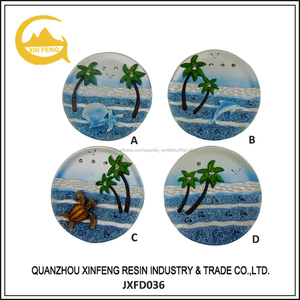 Fabriqués à la main résine 3D ronde paysage plaque pour souvenirs paysage décoration - Product Image 1