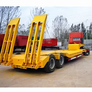 Heavy Duty Truck Howo 30トンLow Flatbed Semi Trailer Low Bed Truck Trailer