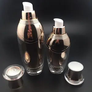 20ml 50ml 125ml 제국 금 두 배 벽 아크릴 전시 호화스러운 상표 oem 빈 한국 병 화장용 포장