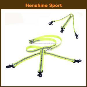Fácil de mano de tres perro poliuretano correa de perro, reflectantes <span class=keywords><strong>dayglo</strong></span> triple correa de perro - Product Image 1