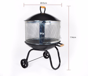 28 pulgadas fuego jardín arcilla parrilla fogata char broil parrilla con ruedas - Product Image 2